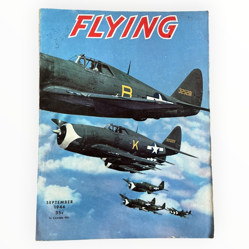 Flying Magazine September 1944 WWII P-47 Thunderbolt P-61 Black Widow Aviation